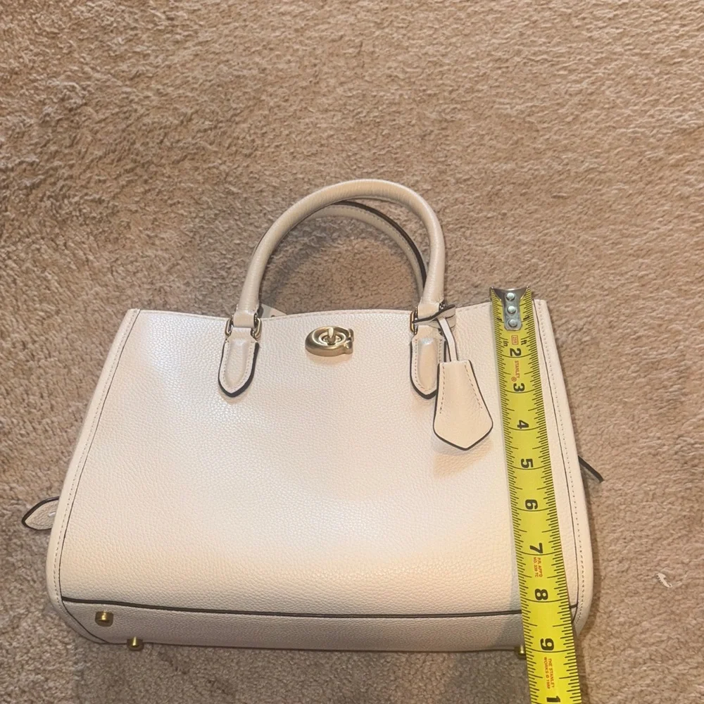 Coach Cream Satchel with Gold Accents - Picture 12 of 16